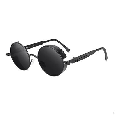 Classic Steampunk Retro Metal Sunglasses Fashion Goggles , Round