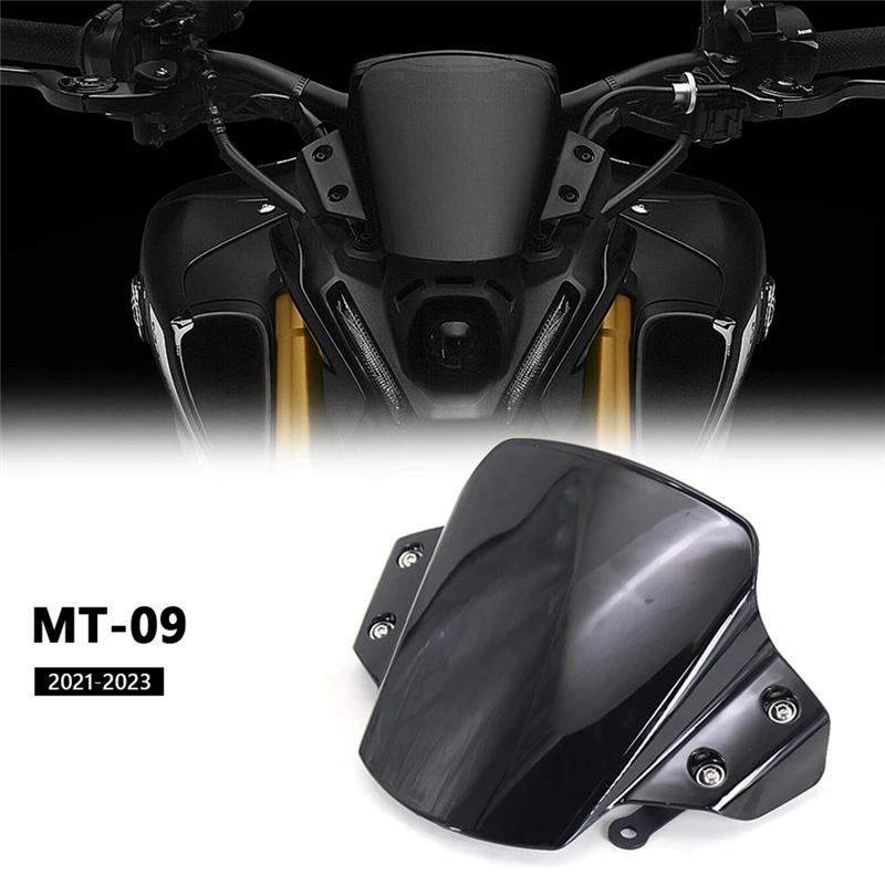 Motorcycle Parts Kits Windshield Windscreen Wind Screen For MT-09 2021 2022 2023 MT09 MT 09 Mt09 (Transparent)