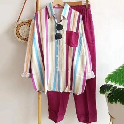 FAshion Primavera Otoño Verano Conjuntos Mujer Chándal Mujer Conjunto de Dos Piezas Chic Elegante Conjuntos de Pantalón y Blusa para Mujer