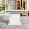 Table de salle à manger - MUVOE - Ovale extensible - Blanc - 110/130x70x75cm - Design moderne