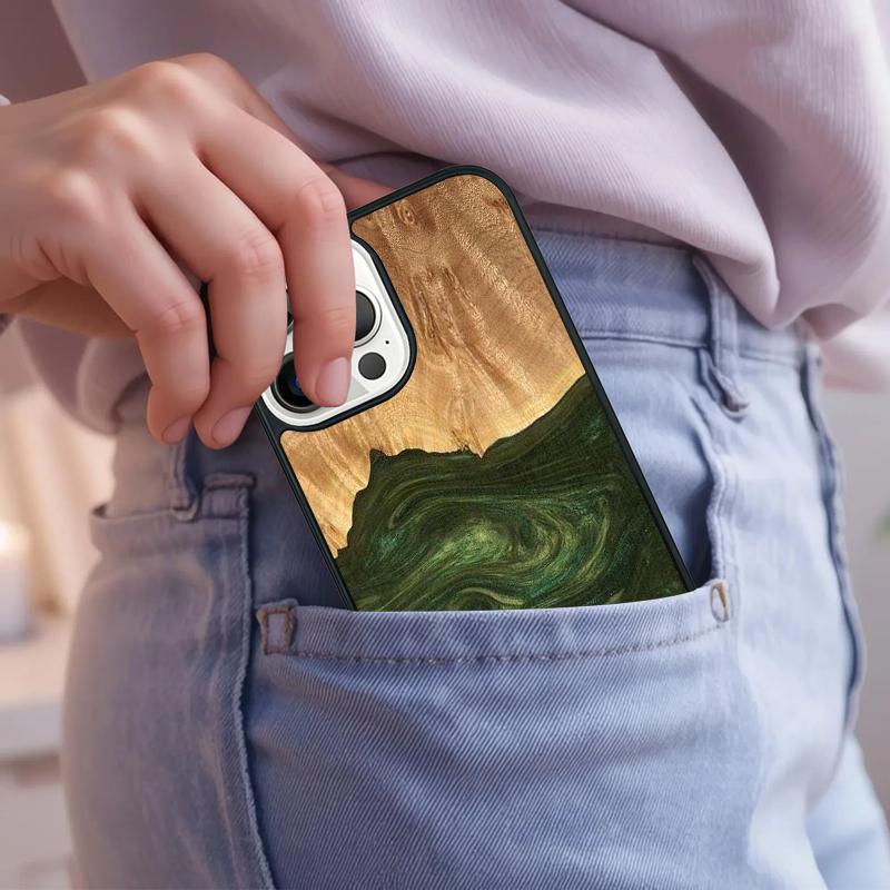 Wood Resin Marble soft Phone Case For iPhone 17 Air 15 16e 14 13 Pro Max Coque 12 11 Pro Max PLUS cover