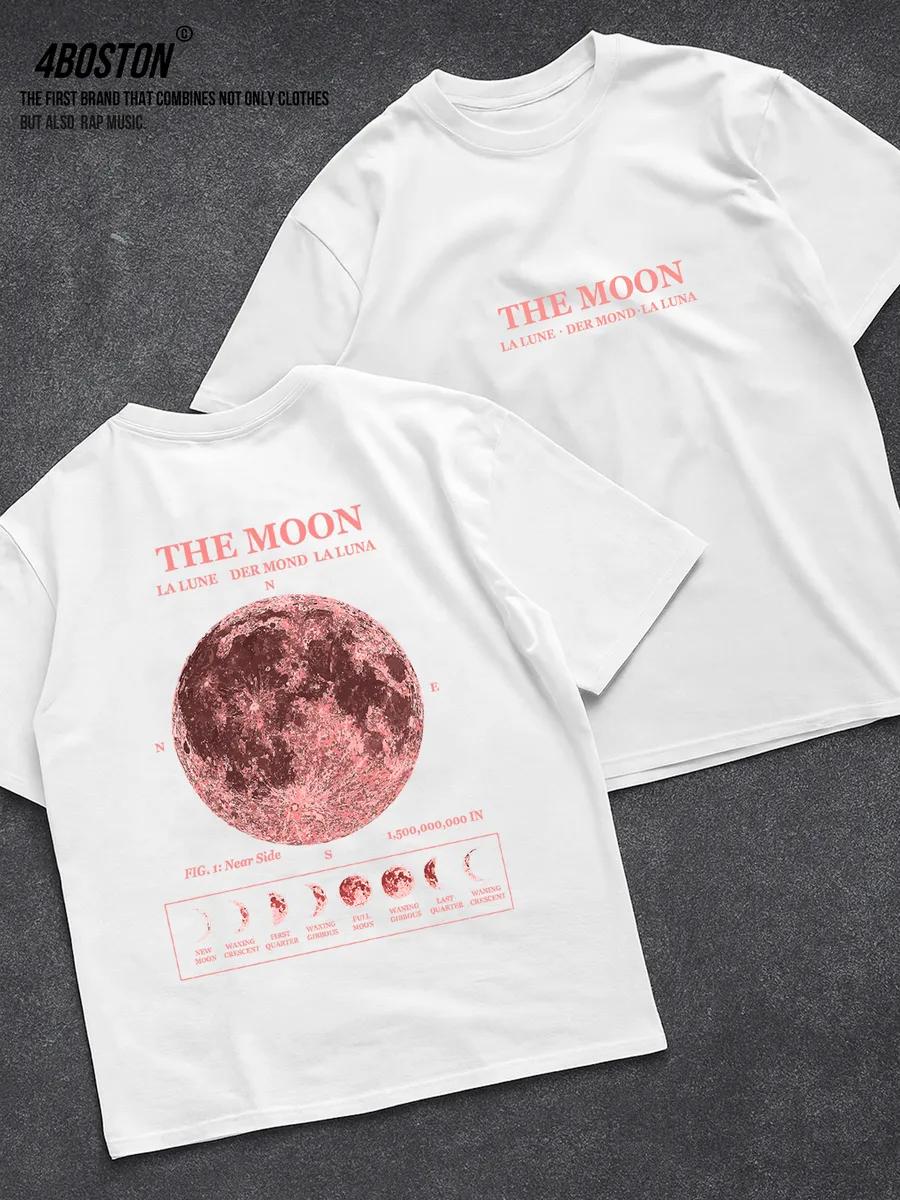 Oversized Y2K T-shirt with Moon parameters print S