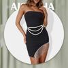 New waist chain women's simple and versatile multi-layer pearl fringed waist dress bikini decorative trendy belt