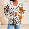 Ladies Plus Size Zip Up Hooded Sweatshirt Long Sleeve Loose Casual Streetwear Hoodie