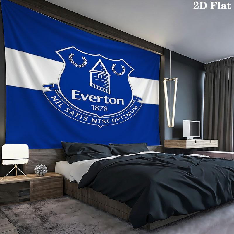 Everton F.C Wall Tapestry Aesthetic Wall Hanging Printed Fabric Blanket Decorative Tapestries for Bedroom Living Room Home Decor