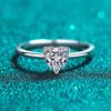 Bague en or blanc 0,5 ct et 5 mm en moissanite taille cœur pour femme, argent massif S925, diamants de laboratoire, alliance de luxe, bijoux GRA