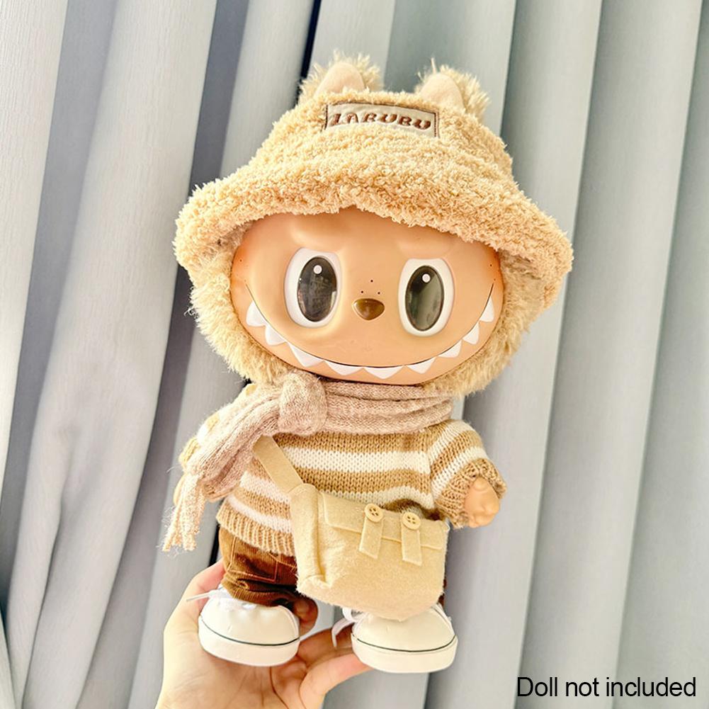 For 38cm Labubu Doll Clothes Fashion Clothes Hoodies Doll Clothes Color Match Hoodies Dolls Accessories Cute Decoration Little Cloths