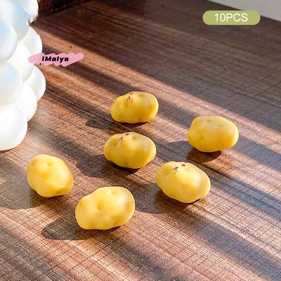M-10 Pièces Mignonnes Dessin Animé Miniature Fausse Pomme de Terre Figurine Artisanat Figurines Créatives Bureau Ornements Décoration Maison Bureau Cadeaux