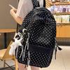 Schoolbag Wholesale New Backpack Large Capacity Fashion Simple Junior High School Student Schoolbag High Value Polka Dot Sweet Backpack