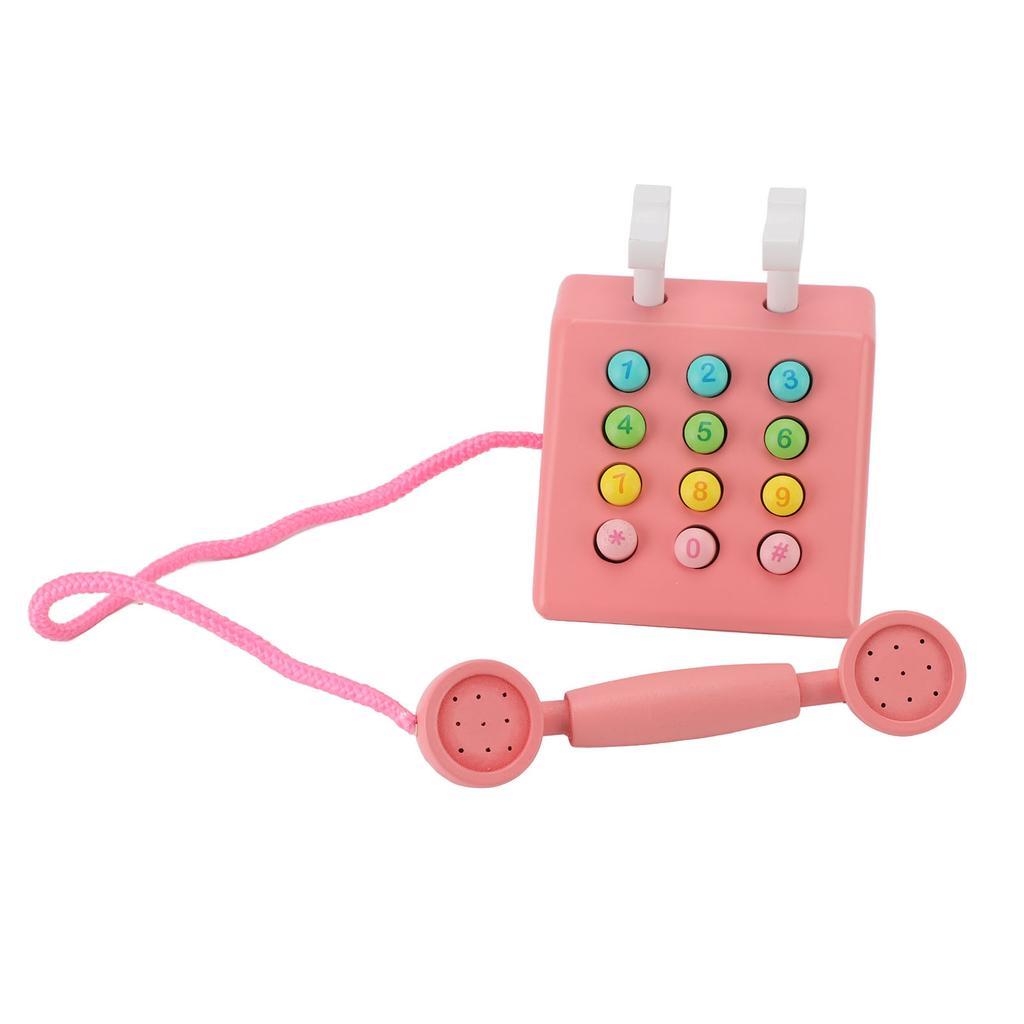 Wooden Telephone Decor High Simulation Educational Cute Decorative Phone Model Desktop Decoration for Home Office Cafe