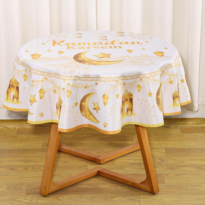Eid Mubarak Tablecloth Ramadan Table Cover Ramadan Kareem Decoration for Home 2026 Islamic Muslim Party Suppies Eid Al Adha Gift