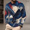 Men's Autumn and Winter Eagle 3D Printed Crew Neck Long Sleeve T-Shirt