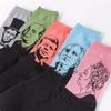 Trendy Men's Mid-Calf Character Portrait Cotton Socks