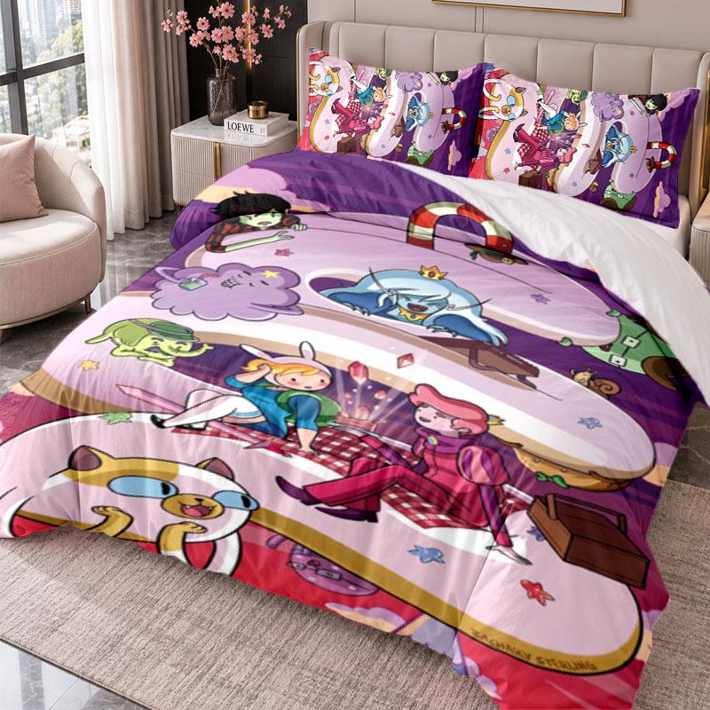 Adventure Time 3Pcs Bedding Set Duvet Cover With Two Pillowcases For Bedroom Home Decoration