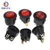 22mm Red Black White ON/OFF Round Rocker Toggle Switch 6A/250VAC 10A 125VAC Power Switch Cap with Plastic Push Button Switch