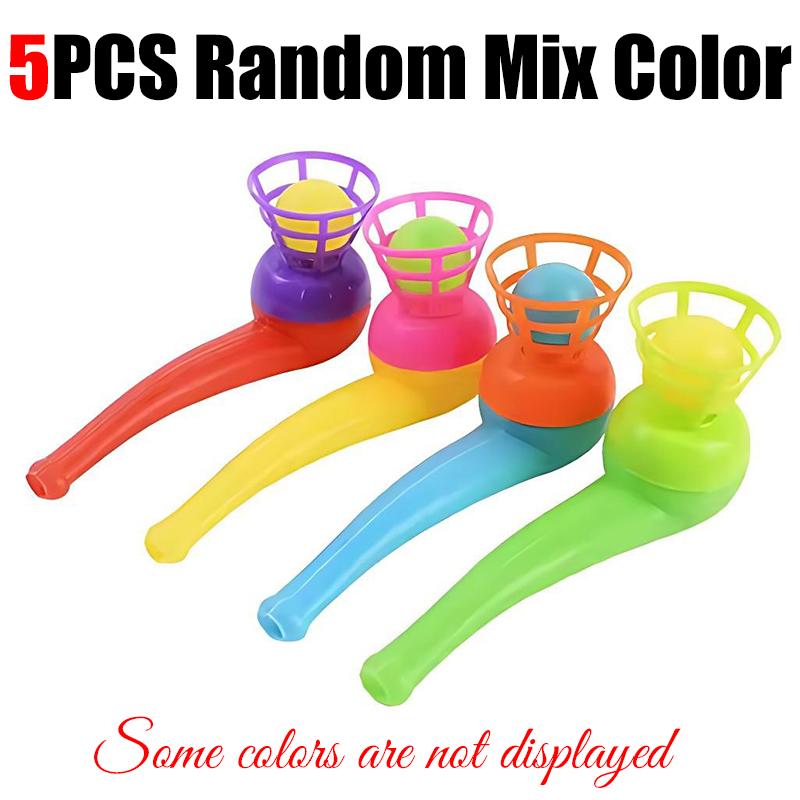 5-10PCS/Pack Assorted Color Blowing Pipe Floating Ball Magic Ball Game Birthday Party Favors Keepsakes Giveaway Rewards Gift ZYF