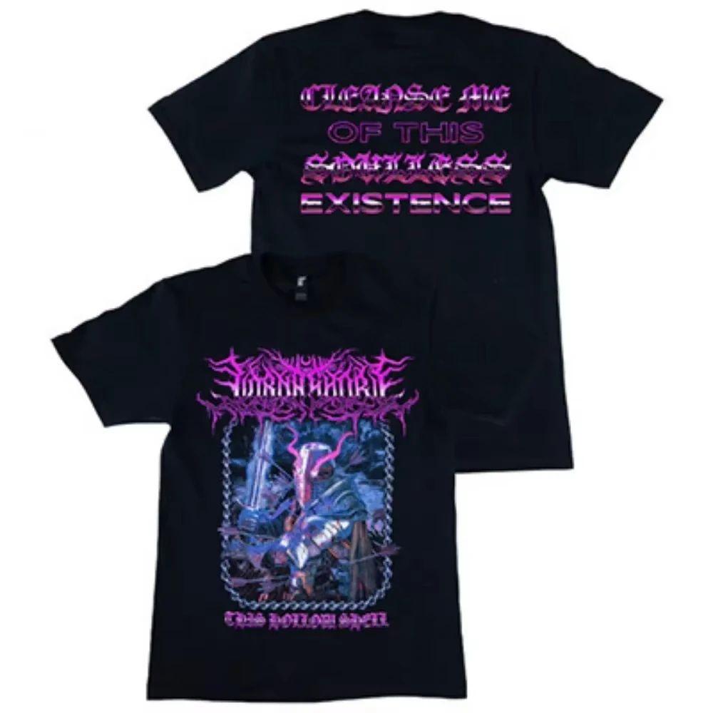 Punk Rock Print Pattern Tops Dark Wind Heavy Metal Rock Punk Print Street Wear Print T-shirt Casual Loose Cotton Top Unisex