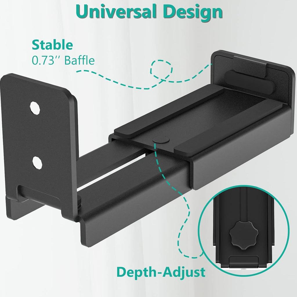Universal Metal Speaker Wall Mount Bracket Anti Vibration Silicone Pad Easy Setup Stable for Bluetooth-compatible Sound Systems