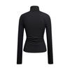 Autumn and Winter Women's Slim Fit Elastic Slimming Zipper Collar Knitted Base Short Sleeved Shirt Top T-shirt