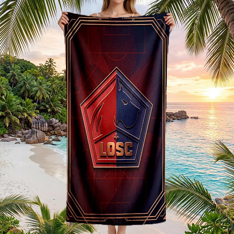 LOSC Lille FC Print Quick Dry Beach Towel Microfiber Absorbent Portable Travel Swimming Towel
