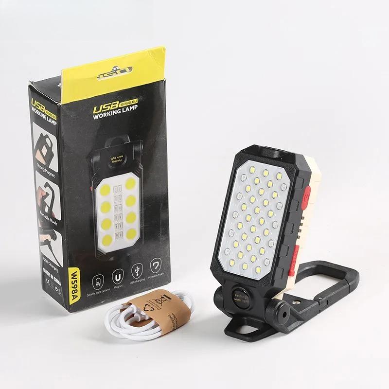 COB Portable Work Light USB Rechargeable Emergency Repair Light Mobile Light Source Flashlight