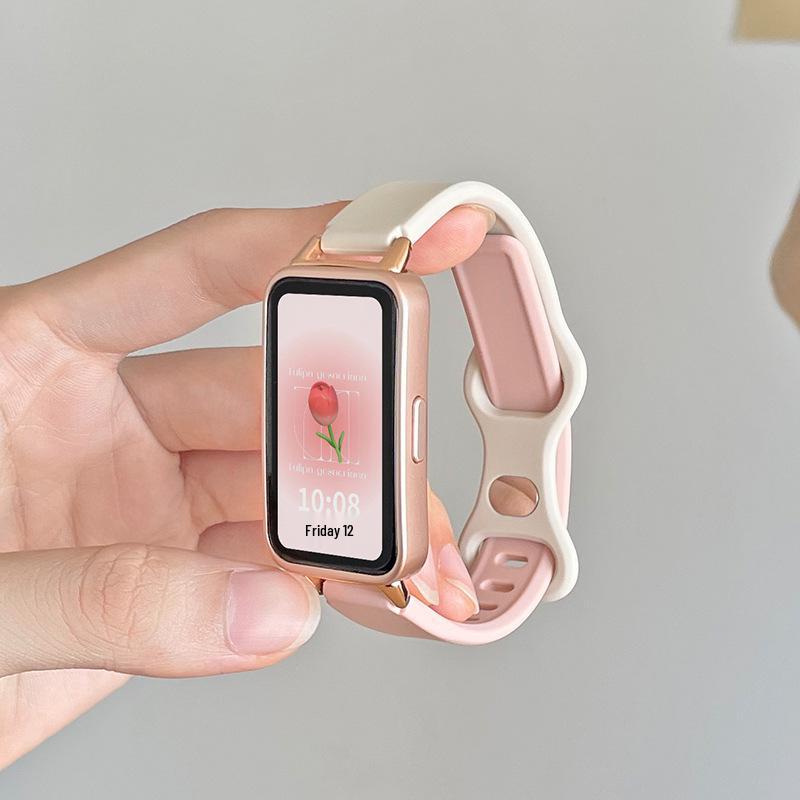 Compatible Silicone Strap for Huawei Band 7/8/9/10 NFC and Honor 6/7, Unisex Wristband