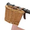 Kids Bike Basket Bicycle Wicker D-shaped Baskets Child Scooter Front Storage Basket With 2 Leather Strap For Cycling Accessories