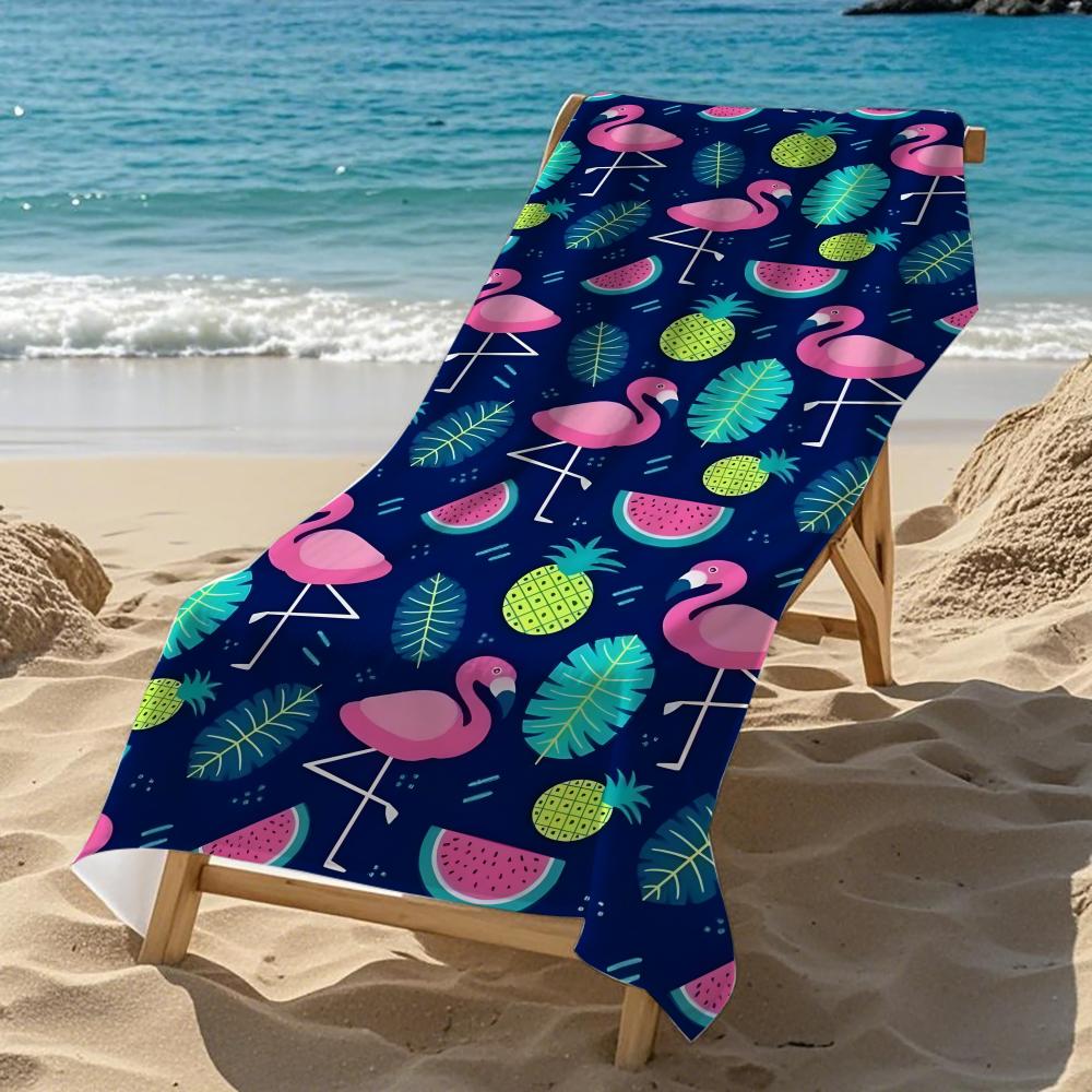 Bird F-Flamingos Towel Kids Microfiber Quick Dry Sandproof Towel, Boys Girls Summer Pool Beach Swim Towel
