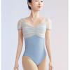 Womens Short Sleeve Ballet Leotard Dance Practice Performance Gymnastics Workout Stretchy Nylon Bodysuit