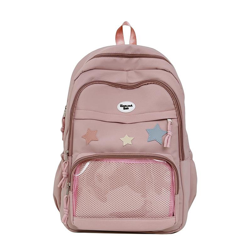 Schoolbag Japanese Cute Soft Girl Transparent Pain Bag Large Capacity Versatile College Style Girl Student Schoolbag Korean Version Backpack