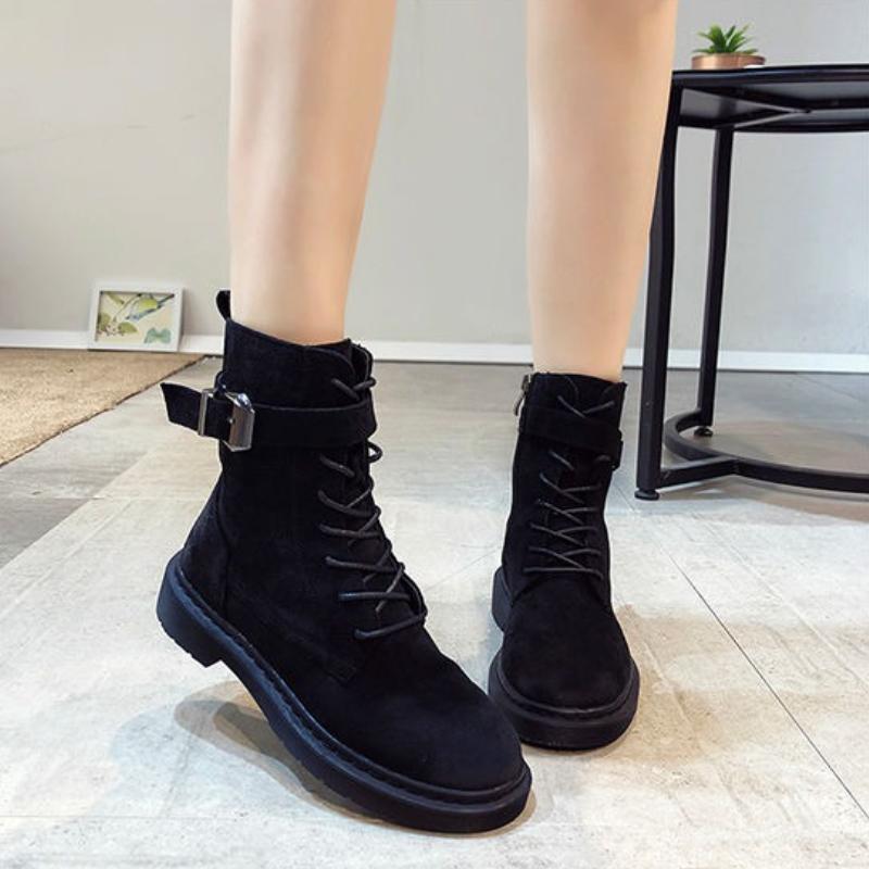 Fashion Autumn Winter Warm with Laces Female Short Shoes Round Toe Women's Ankle Boots Hot on Offer Black Boot Sale Goth New in Booties
