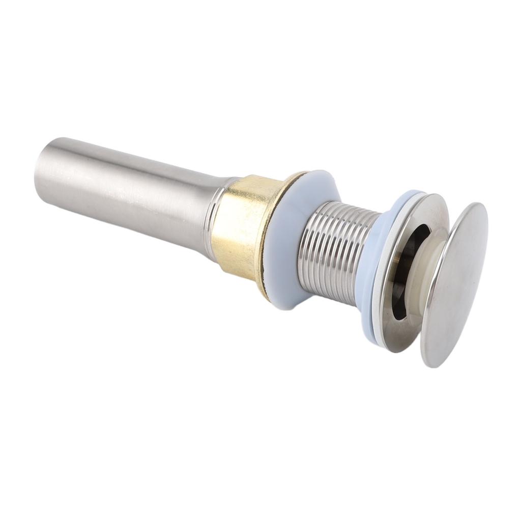 Popup Sink Drain Stainless Steel Leakage Proof Brushed Ni Finish Drain Stopper for Bathroom Kitchen