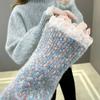 Lace Half High Collar Sweaters Women's Autumn and Winter Large Size Loose Bottom Knitted Pullovers Casual Print Jumpers