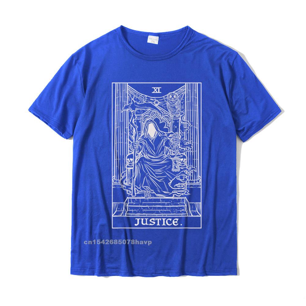 Justice Tarot Card Grim Reaper Halloween Goth Horror Occult T-Shirt Normal Cotton Tops Shirt Casual Discount T Shirts