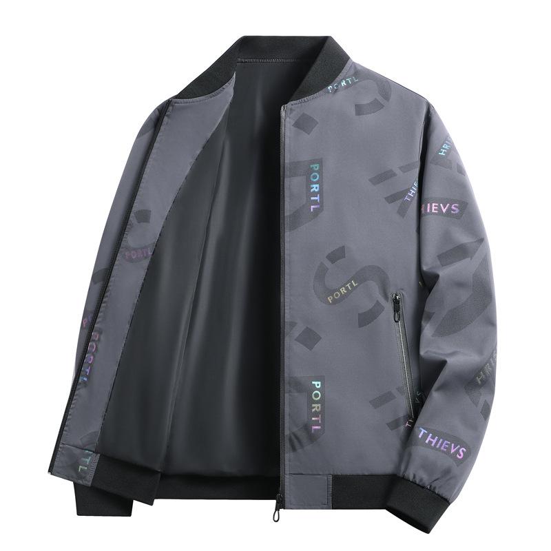 Jacke Herren Herbst und Winter Neu Koreanische Version Lässig Vielseitig Teenager Trend Top Trendy Outdoor-Sportarten Bedruckte Jacke