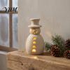 Desktop Snowman Decor Christmas Decorative Light, LED Light-up Hollow Figurine, Statue Resin Night Lamp for Holiday Party Tabletop Light-Up Figurine