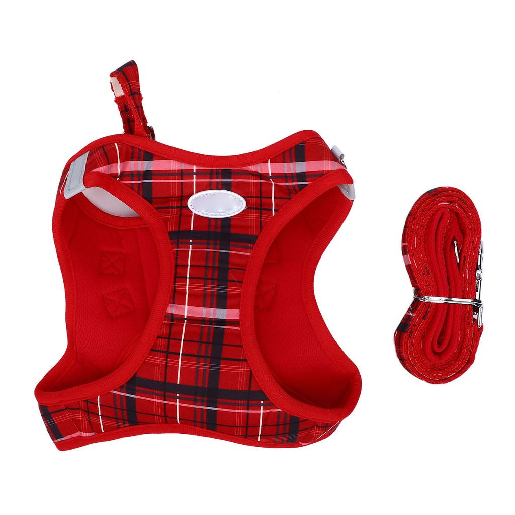 Dog Harness Collar and Leash Set Breathable Soft Puppy Vest Harness Leash Set for Outdoor Walking Running L