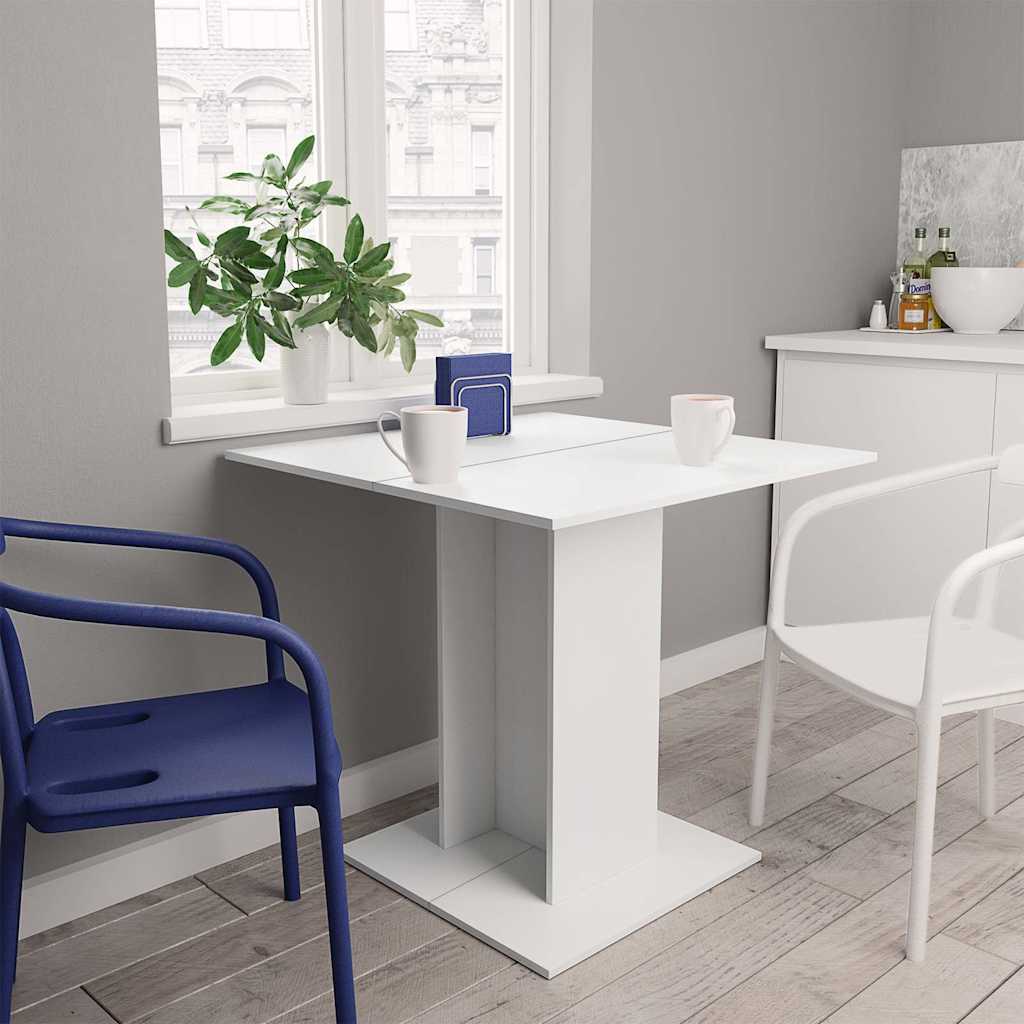 Dining Table White 80 X 80 X 75 Cm Particleboard