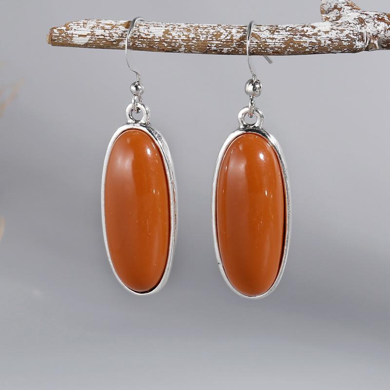 Boucles d'oreilles pendantes Zirconium Synthétique Coupe Ovale Vintage Bijoux Bohèmes Pour Femmes Fête Fiançailles Mariage Décoration