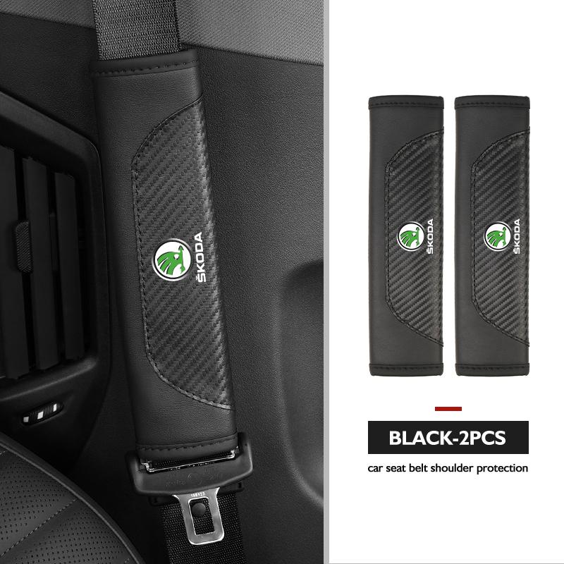 AAABS1 Seat Belt Cover Car Styling Cotton Safety Shoulder Protector Auto Accessories For Skoda Kamiq Karoq Octavia 2 3 Rapid Scala Kami