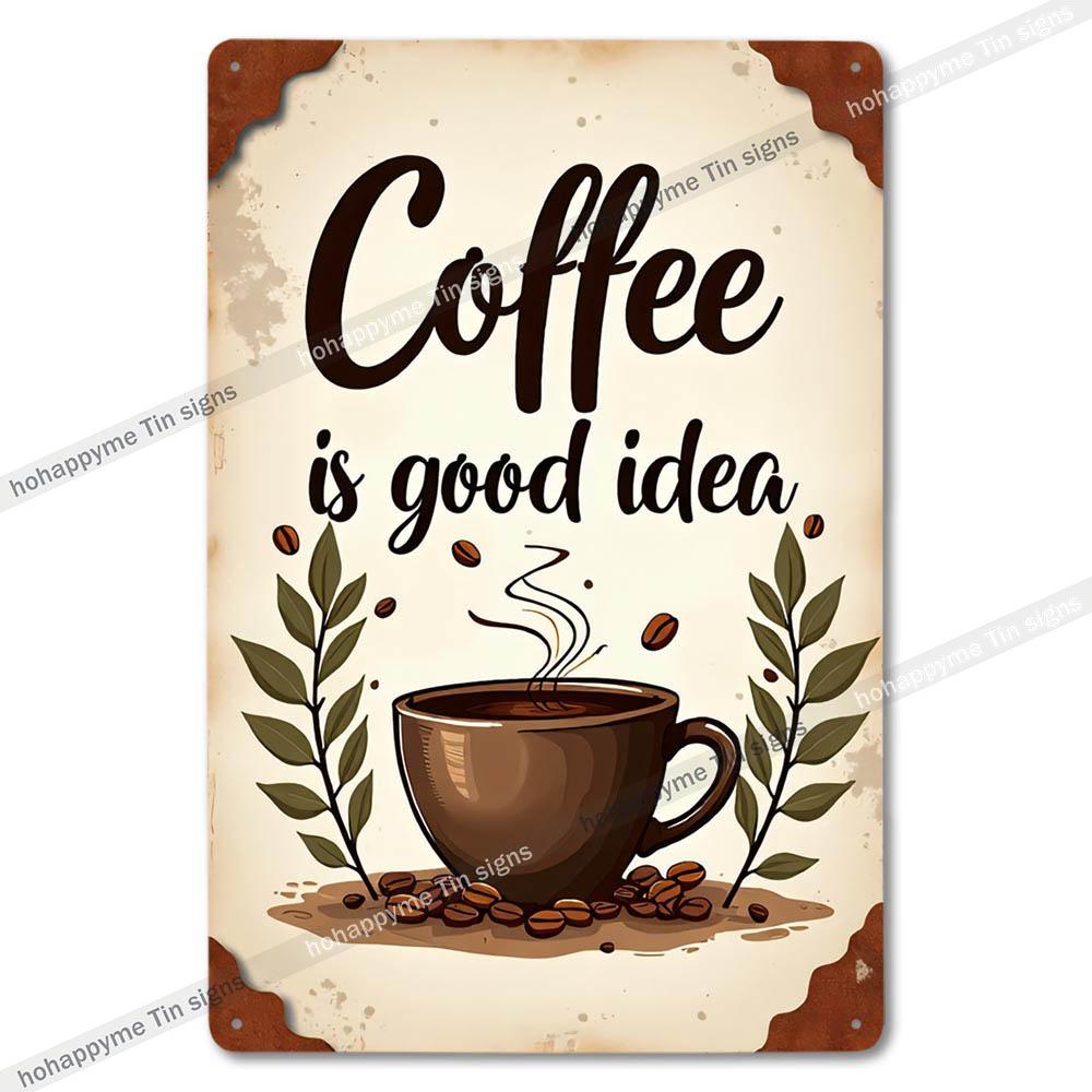Vintage Coffee Metal Tin Sign Cafe Wall Art Decor Living Room Home Pubs Bar Decoration