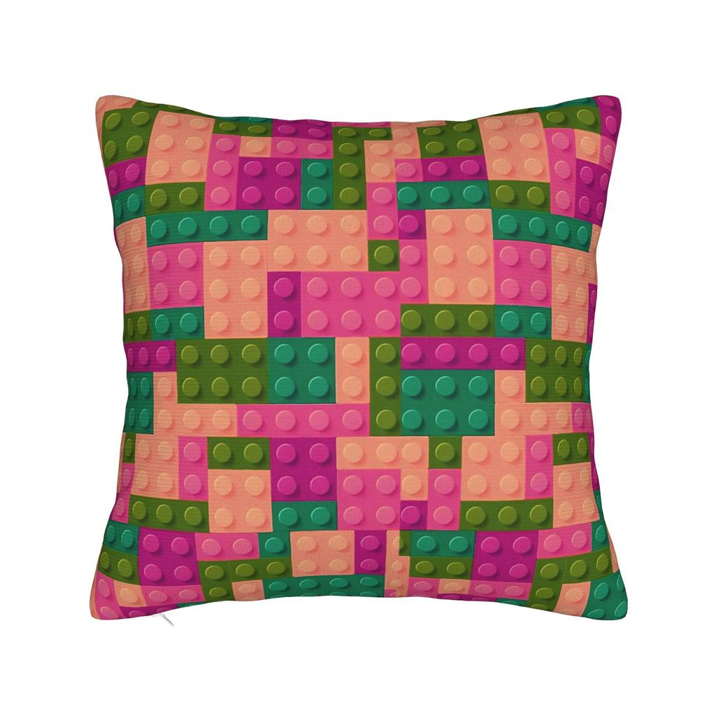 Rainbow Building Blocks Pattern Pillow Cover Soft Cushion Cover Morden Pillow Case For Living Room Bed Chair