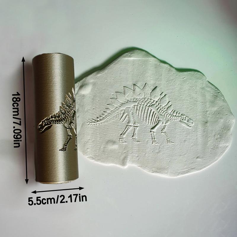 [Y]Big Size Texture Rollers Fossil Skeletons Design Retro Embossing Roller For Soft Clay, Ultra-Light Clay, Pottery DIY Crafts