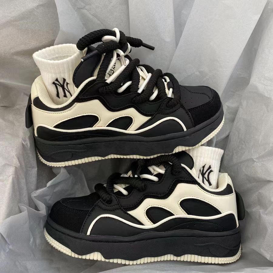 

Осень и зима в гонконгском стиле нишевая цветовая гамма ретро хлебные туфли мужские ulzzang тренд пара легкие спортивные скейтбордические туфли 36