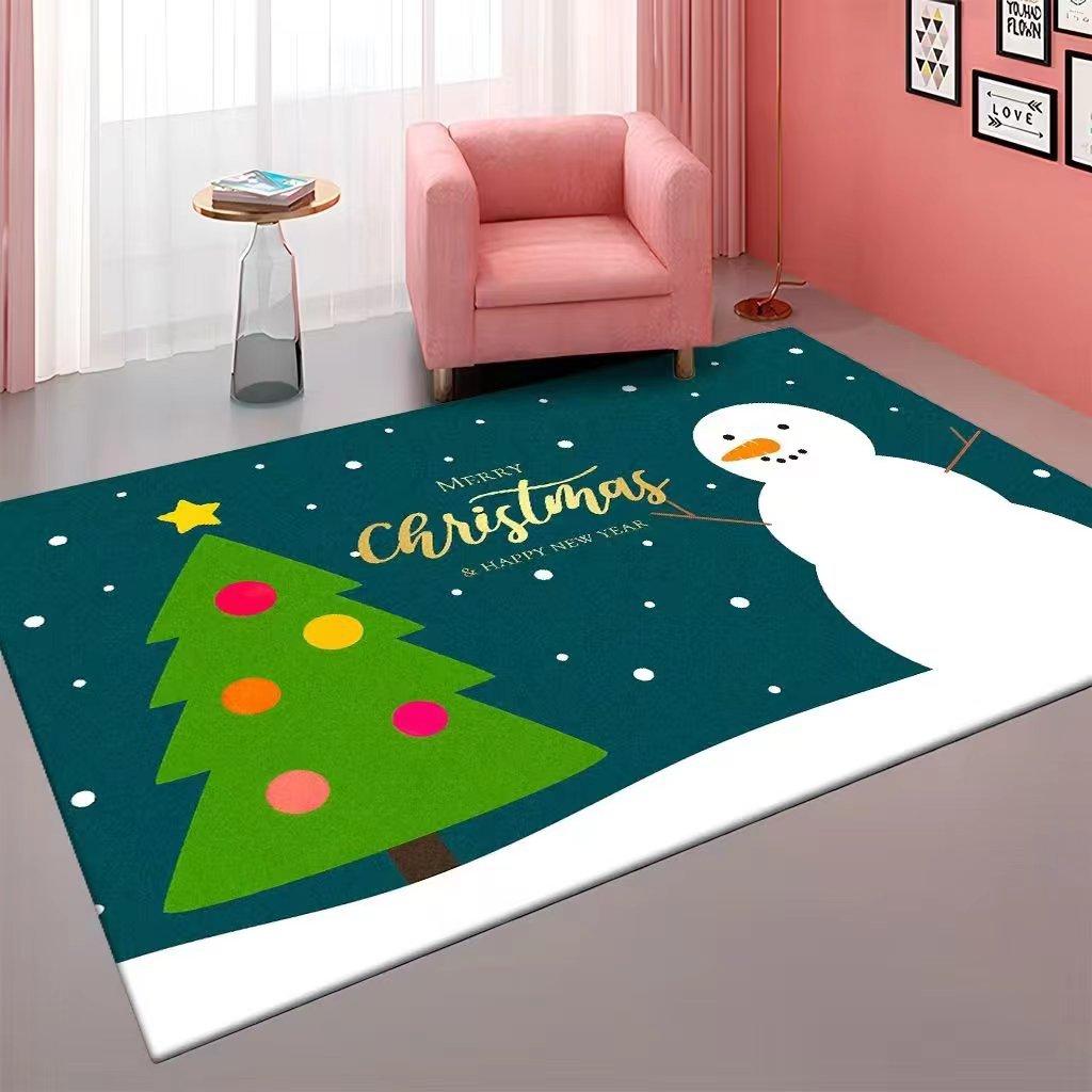 Cartoon Christmas Carpet, Living Room Easy To Clean Sofa Coffee Table Floor Mat Bedroom Full Of Bedside Blankets