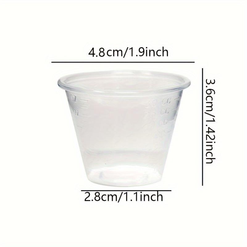 100pcs Small Plastic Cups - 1 OZ Graduated Measuring Cup - for Mixing Resin, Epoxy, DIY Arts & Crafts, Paint