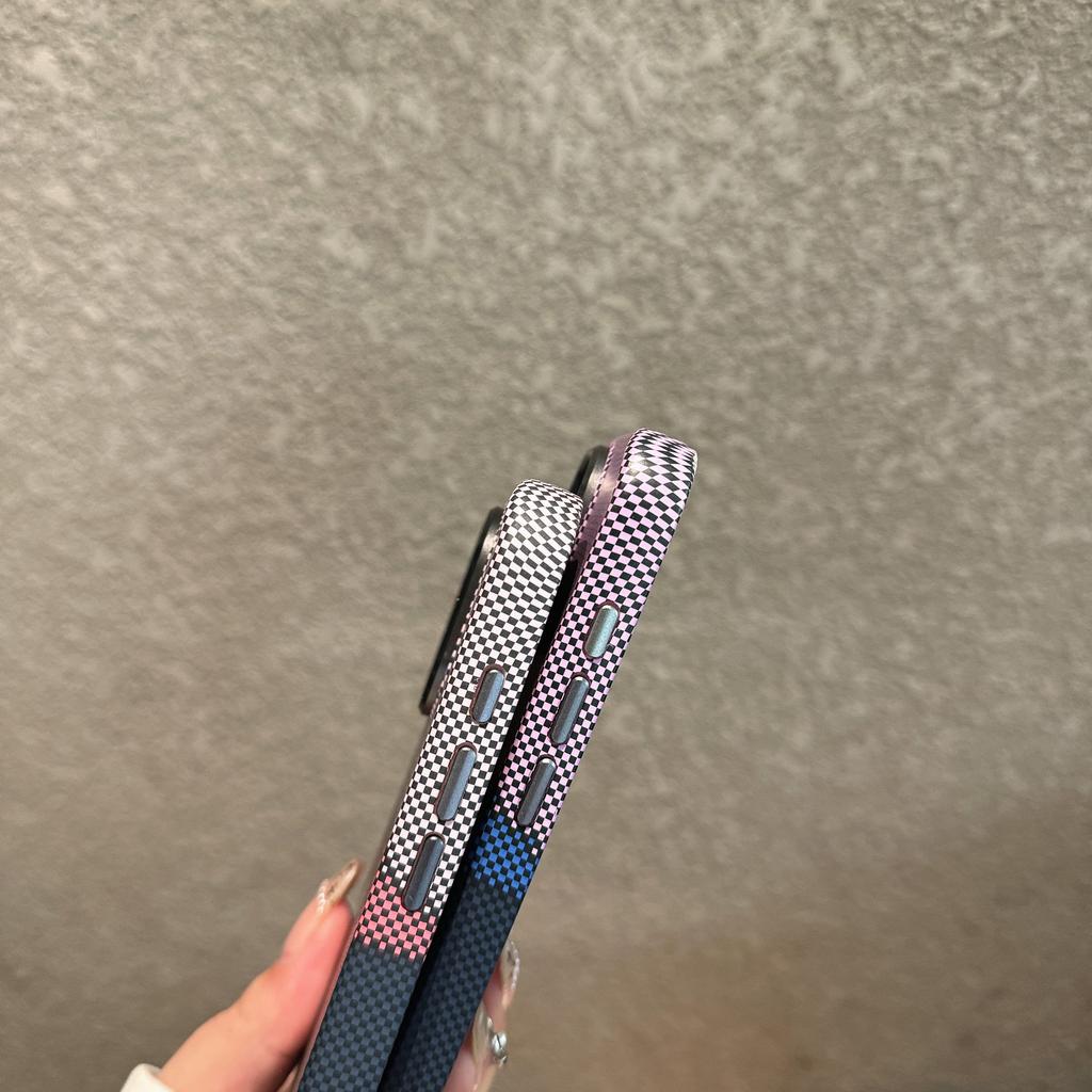 Carbon Fiber Kevlar Pattern PC For Magsafe Magnetic Case For iPhone 17 Air 16 15 14 Plus 13 12 Pro Max Shockproof Cover
