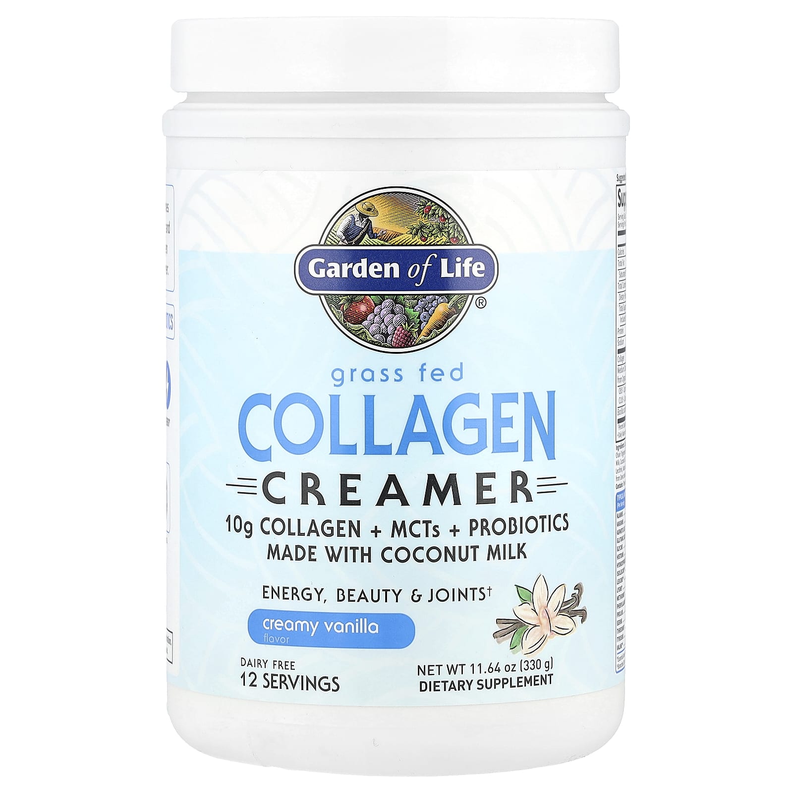 

Grass-Fed Collagen Creamer, Creamy Vanilla, 330G(11.64Oz)
