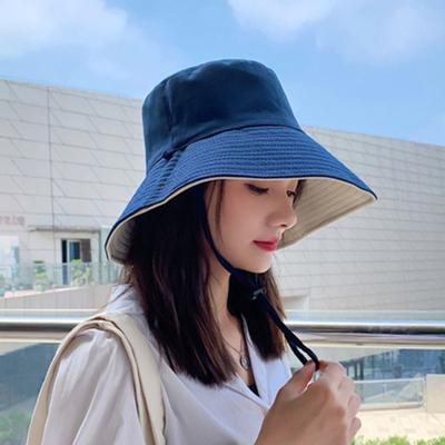 Sun Hat Solid Color Double-layered Big Sunscreen Basin Hat for Outdoor