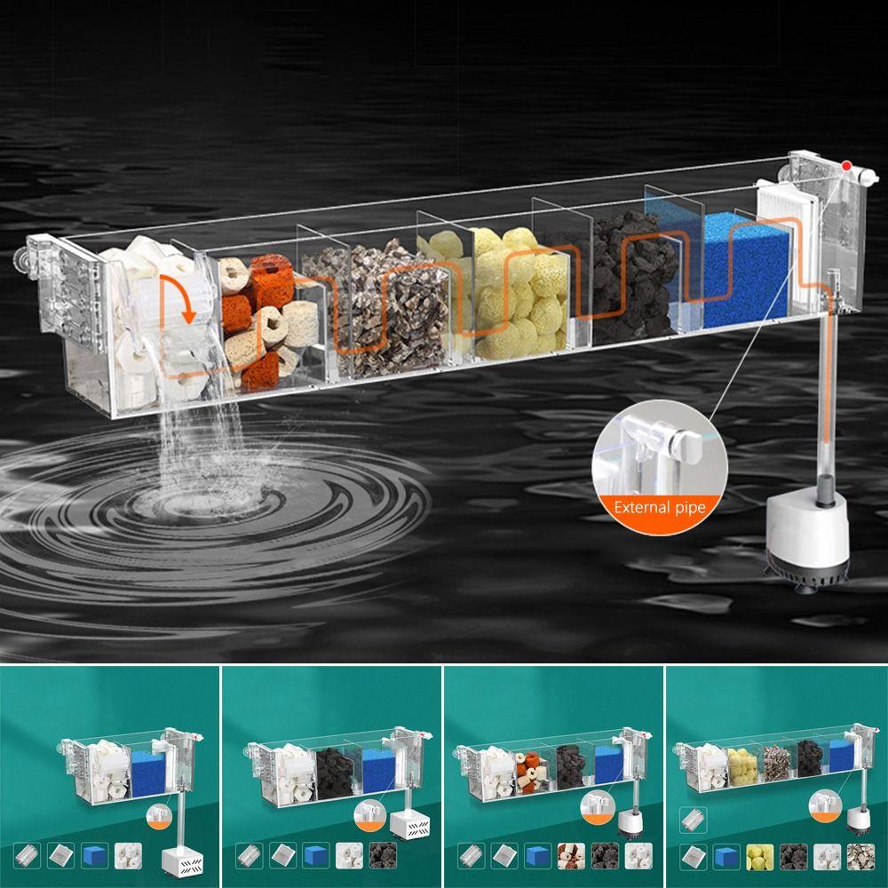 Wall Mounted Fish Tank Silent Circulating Water Purifier Waterfall Filter Box for Home